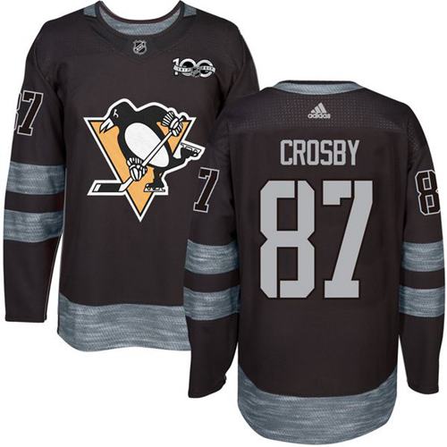 Adidas Penguins #87 Sidney Crosby Black 1917-100th Anniversary Stitched NHL Jersey - Click Image to Close